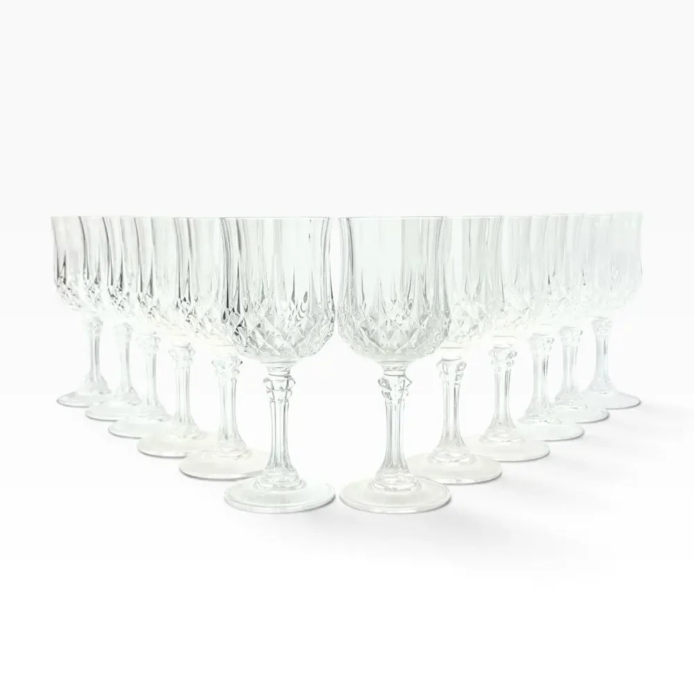 Cristal d’Arques “Longchamp” Set of 12 Crystal Wine Glasses 6 1/2” 6oz